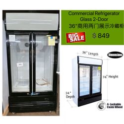 Commercial Regrigerator Glass 2 door