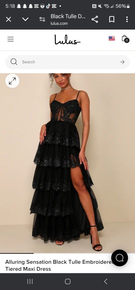 Lulus Black Lace Formal/ PromDress