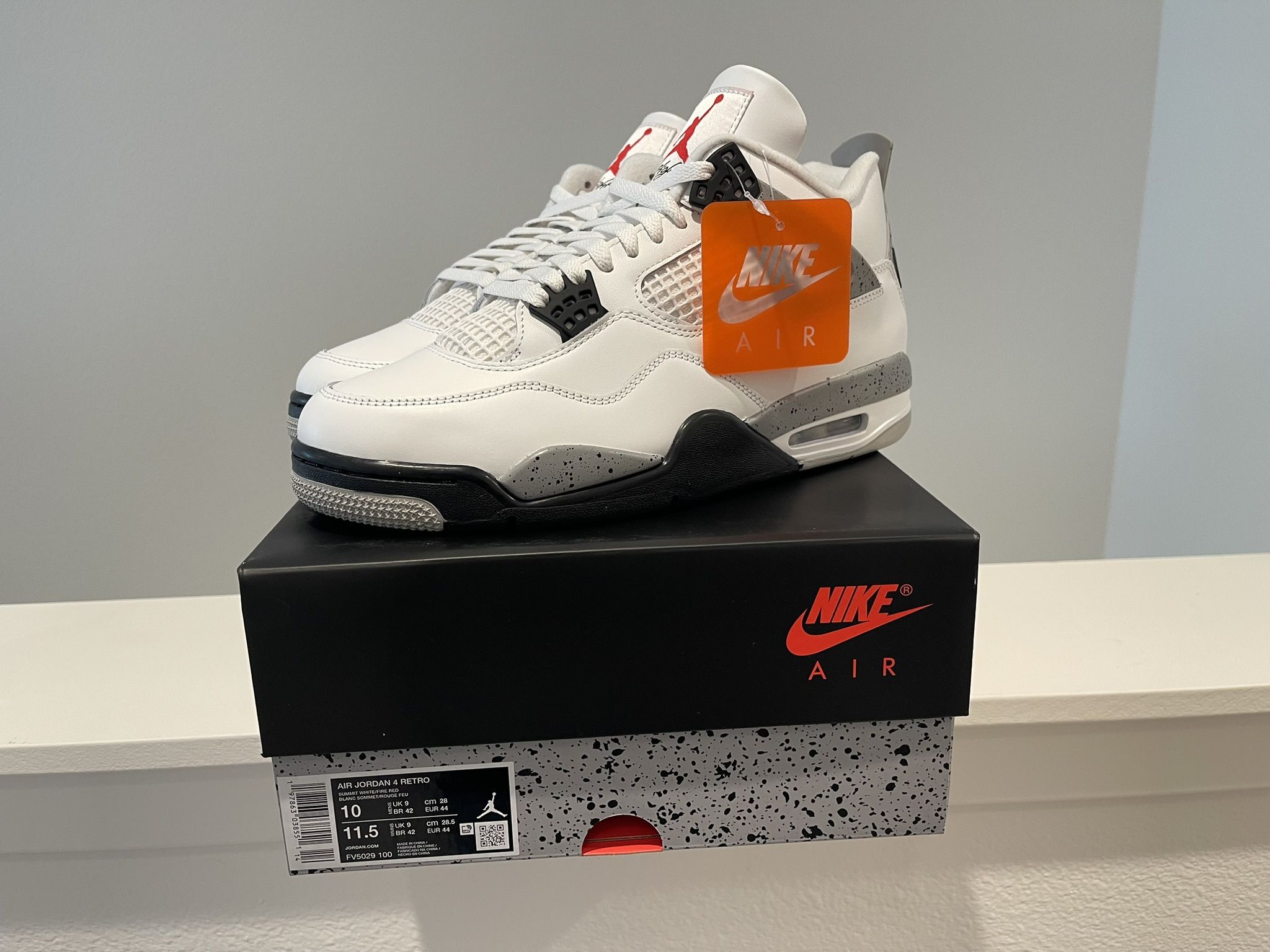 Air Jordan 4 Retro White Cement (2025) FV5029-100 SZ 10 In Hand