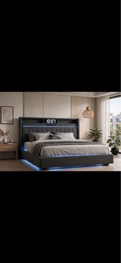 Led Grey Bed