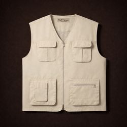 Ruff Hewn Cream Utility Vest – Men’s Size XL