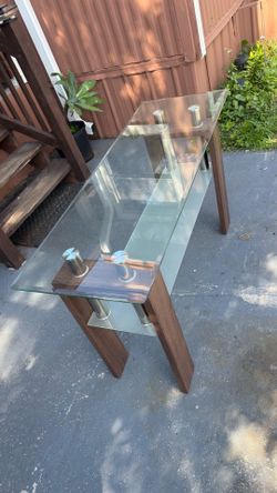 Modern Glass and Wood Console Table