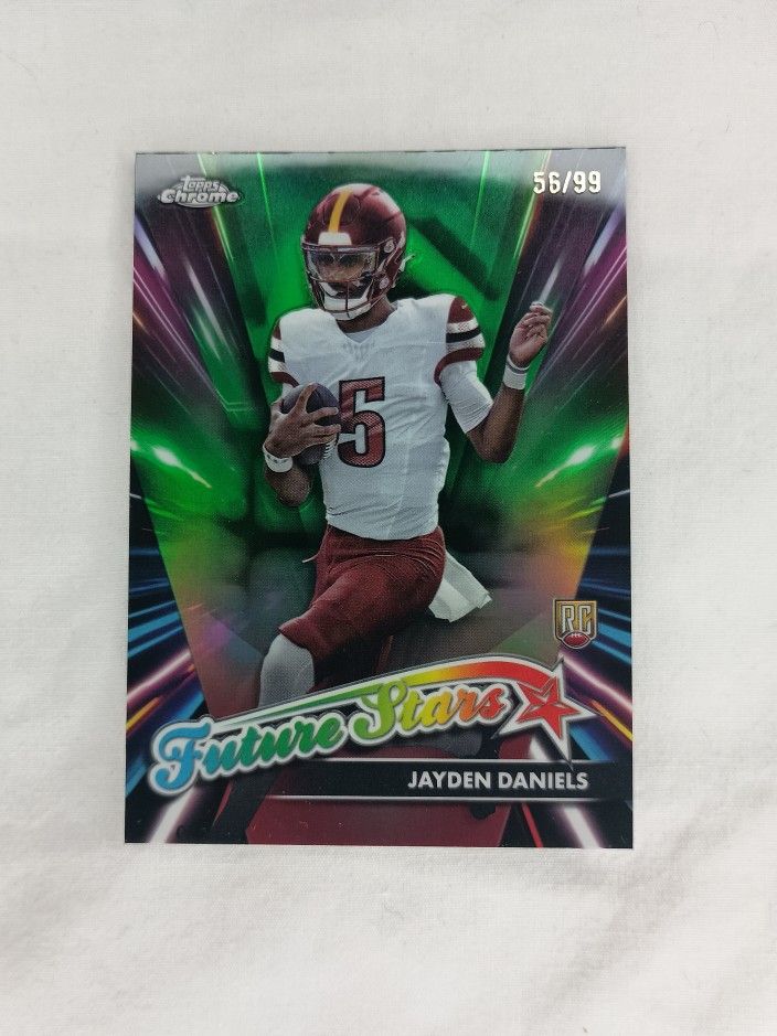 2024 Jayden Daniels Topps Chrome Football Future Stars Green Rookie 56/99