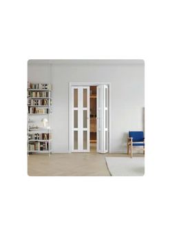 White Bifold Door with Frosted Glass Panels