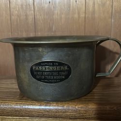 Vintage Central Pacific Railroad Brass Chamber Pot
