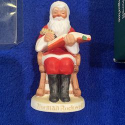 Vintage Gorham Norman Rockwell 1982 “Checking Good Deeds” Fine Bone China Christmas Figurine