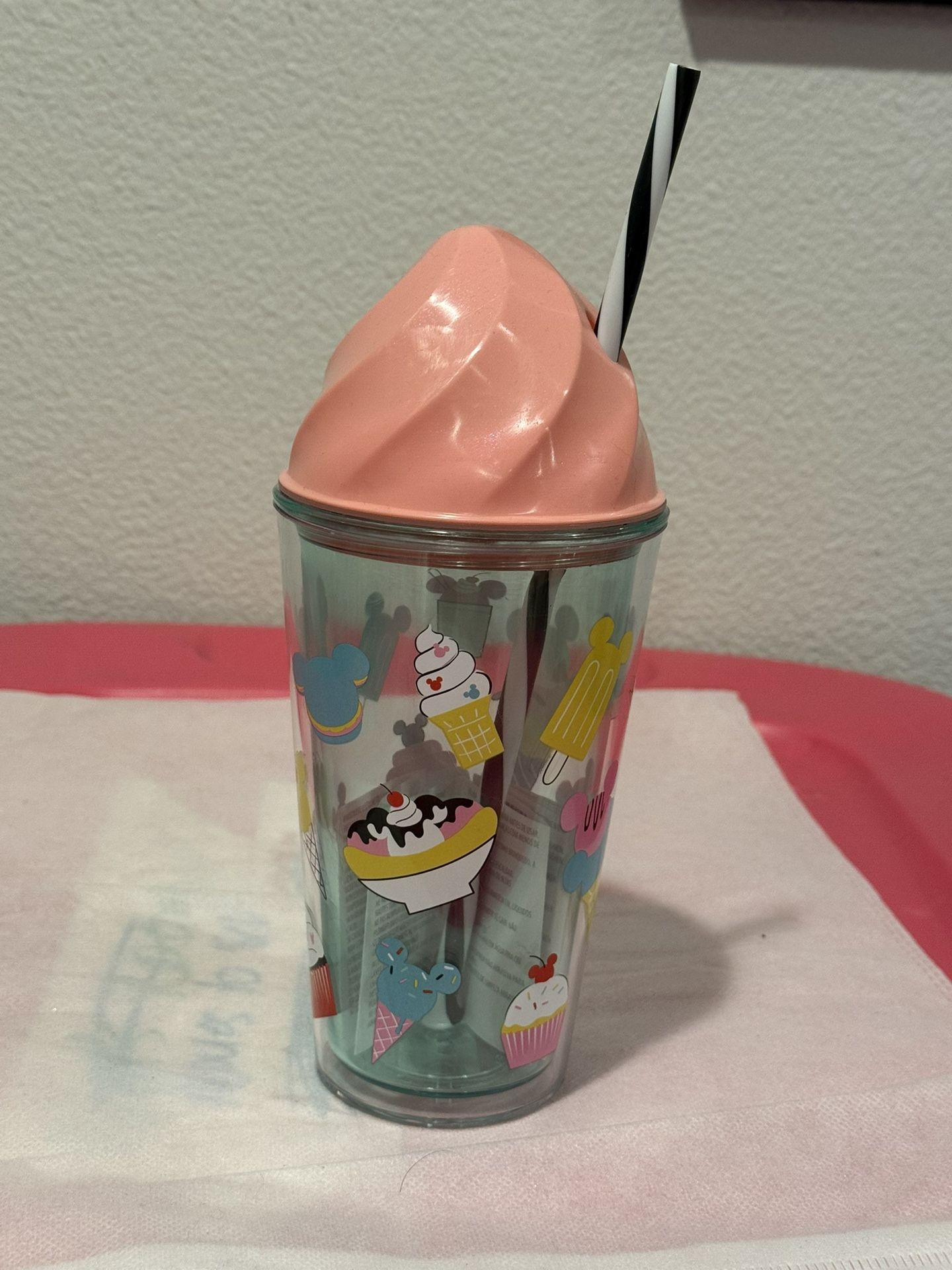 Disney Parks Ice Cream Treats Tumbler Cup New