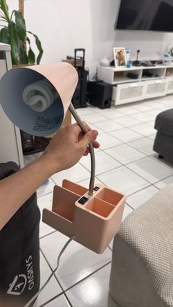 Pink Desk Lamp with Organizer Base