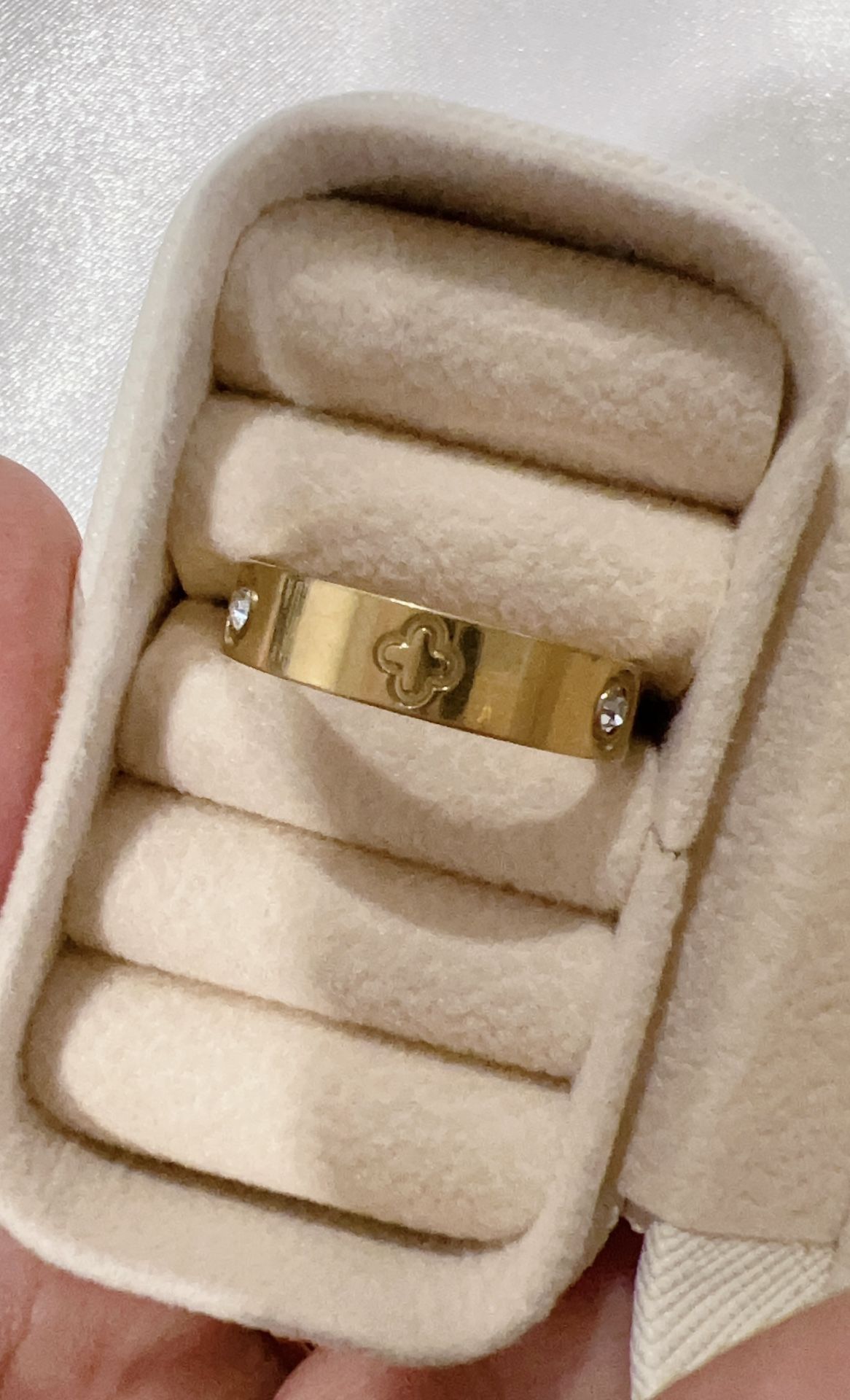 18k Gold Stainless Steel Zircon Band