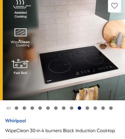 Whirlpool WipeClean 30-in 4 burners Black Indluction Cooktop