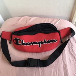 Champion Waist Bag Red Shoulder Fanny Pack C Prime Logo Dark Waist/Sling Bag