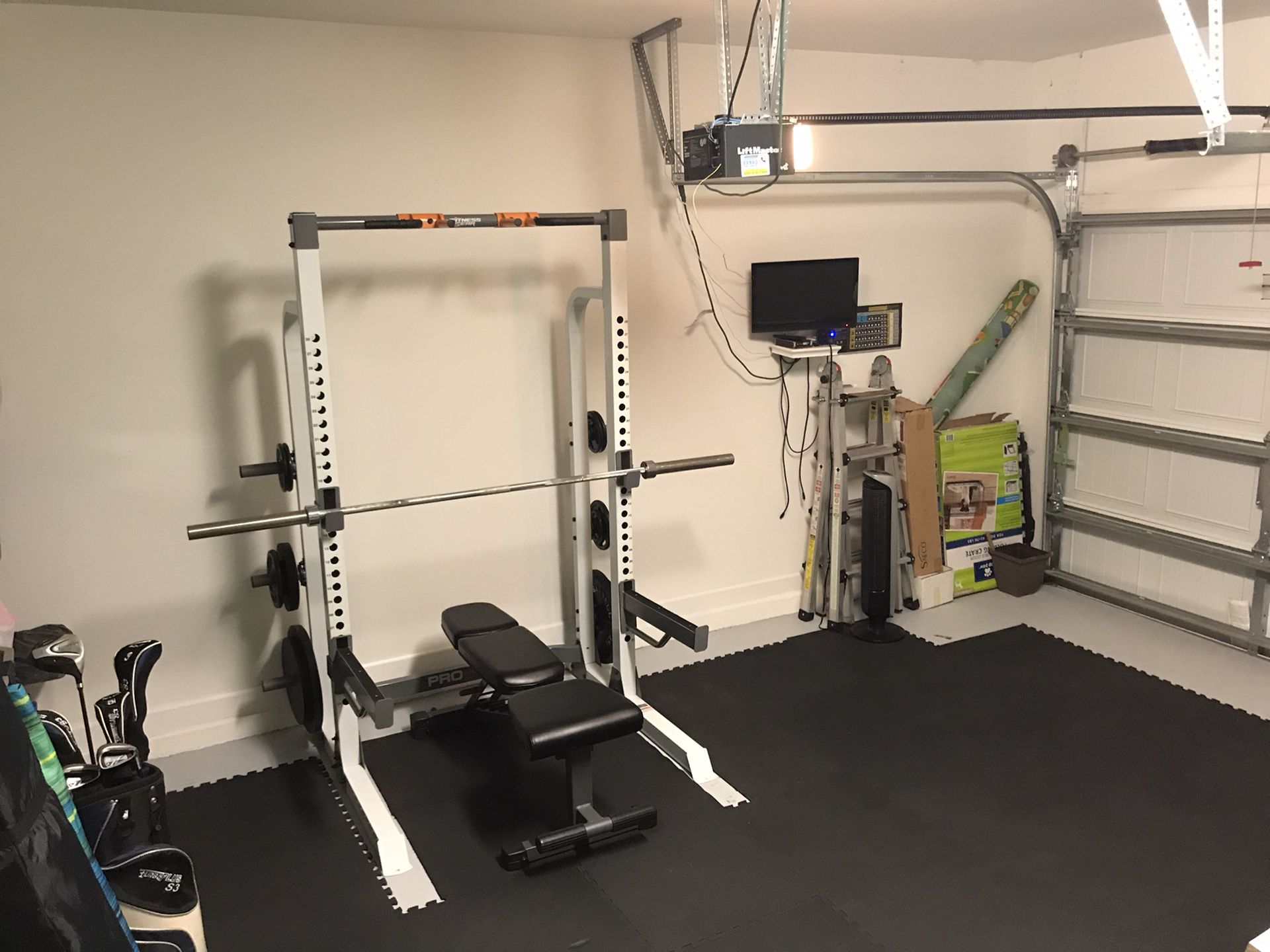 Fitness Gear Pro HR 500 Squat Half Rack Home Gym and Bench