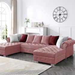 3PC Khaki Sectional- 120”Lx68”Wx30”H