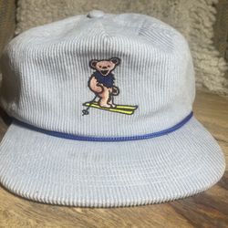 Grateful Dead x TGR Ski Bear Corduroy Snapback Hat in the Baby Blue 