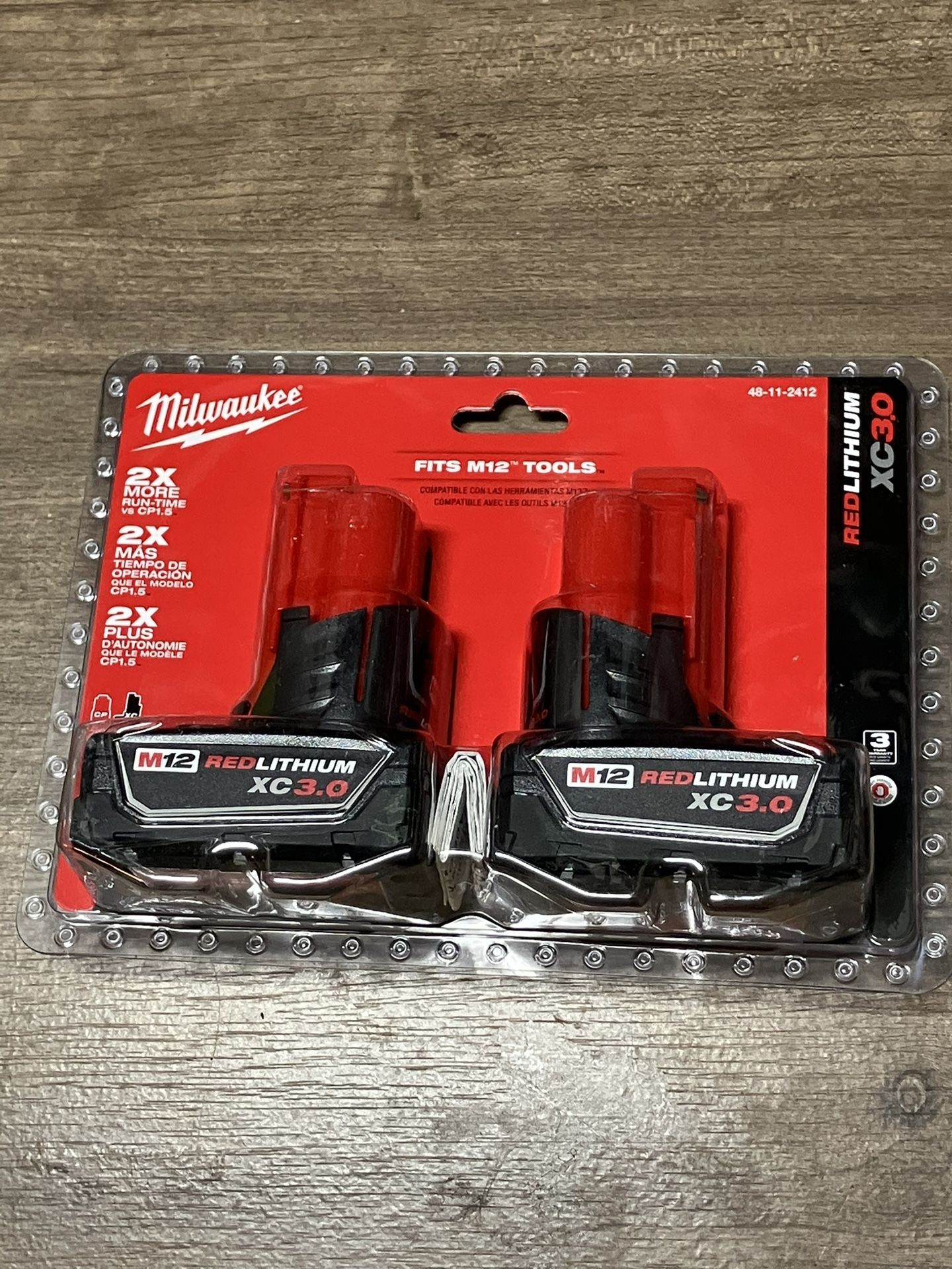 Milwaukee 12V 3Ah Battery - 2 Pack