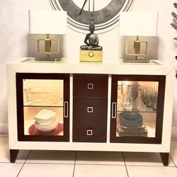 Sofía Vergara Display Cabinet w/ Glass Doors & Lighting – $525 OBO