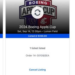 Front Row Apple Cup Tickets! UW Huskies vs. WSU Cougars
