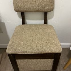 Vintage Original Cube Sewing Storage Chair Seat on Casters