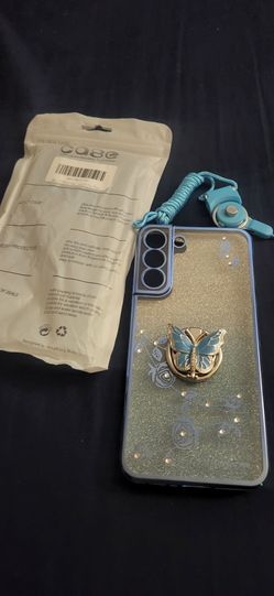 Galaxy S22 Glitter Butterfly Ring Holder Phone Case