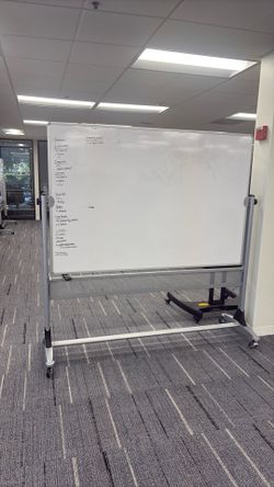 mobile, double-sided whiteboard on wheels