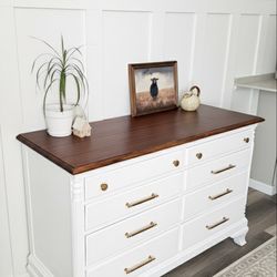Dresser - Newly Refinished 8 Dovetailed Drawers Solid Wood