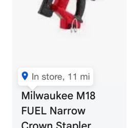 Milwaukee Fuel 18-Gauge Narrow Crown Stapler (Tool Only) No Battery No Charger