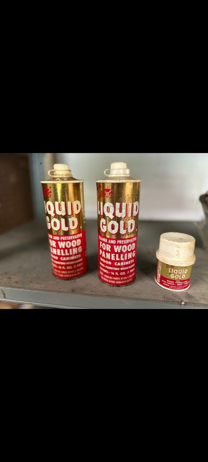 ADVERTISING .......LIQUID GOLD... Cans Are Partially Full Great For Collectors Of Advertising