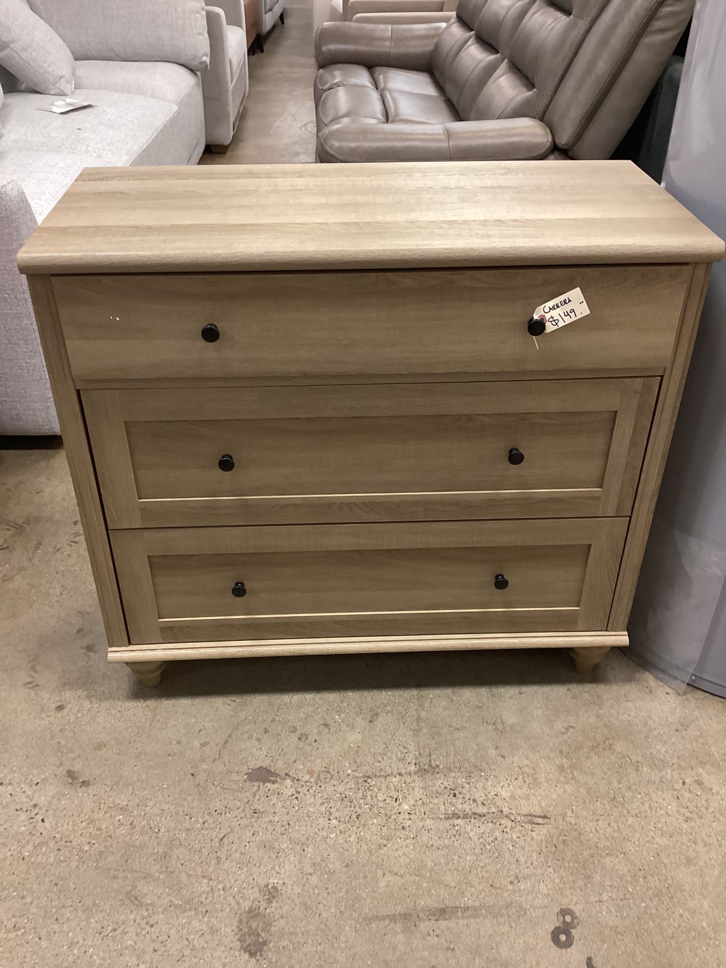 Scarlett End Table For Bedroom With 3 Drawers, Wooden Closet Storage Organizer