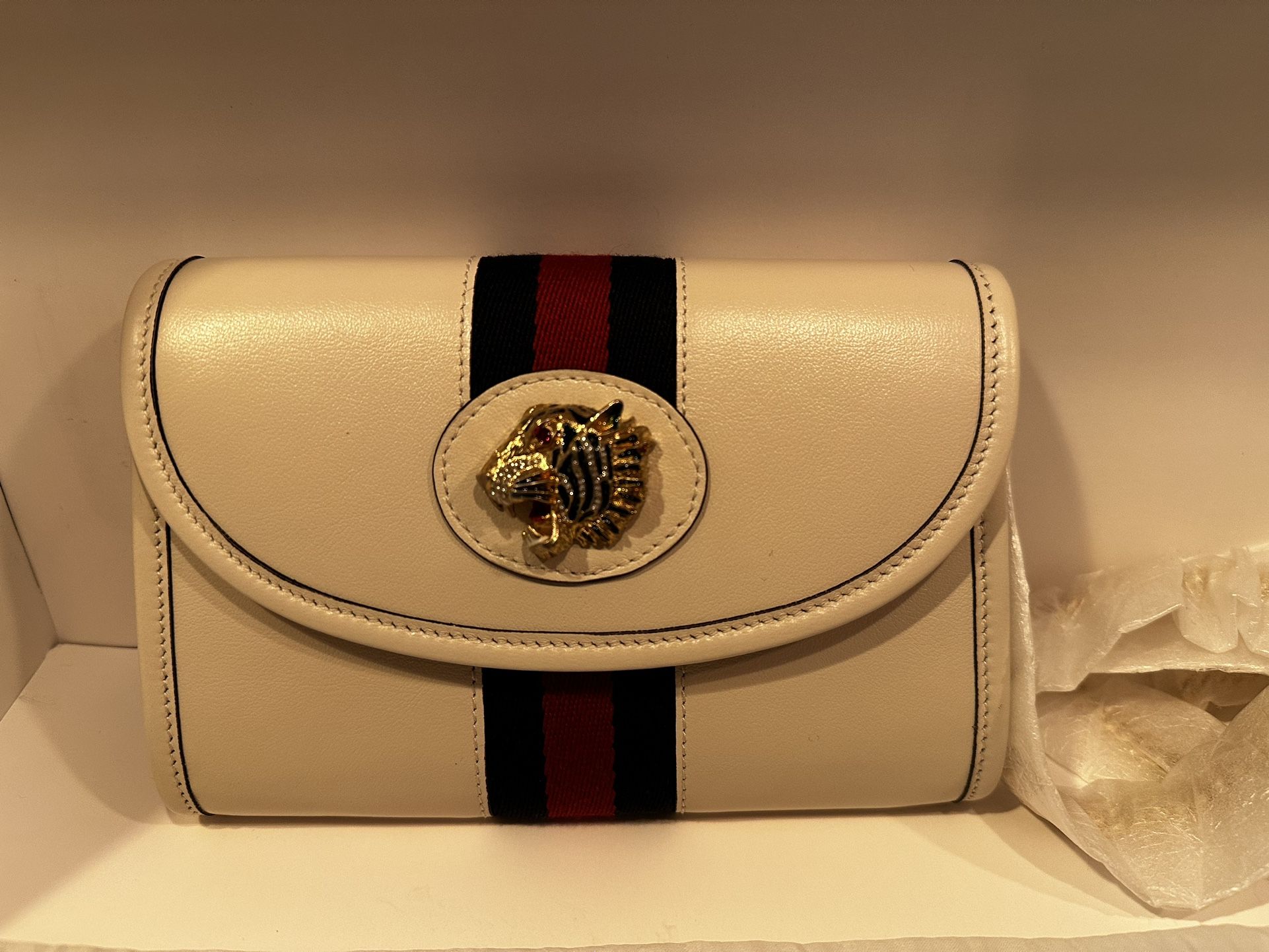 Gucci Leather Rajah Small Shoulder Bag white Jewelry Accessories