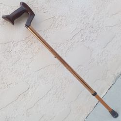Futuro Bronze Lightweight Push-Button Adjustable (30.5"- 38.5") Aluminum Walking Cane with Brown Orthopedic Derby High Impact Plastic Grip Handle 

Ma