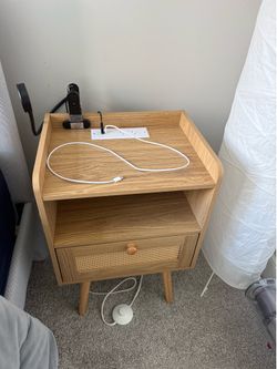Night stand with outlets built in