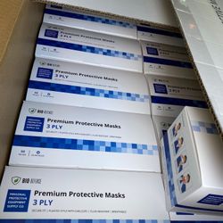 Bio Defense Premium 3-Ply Disposable Face Masks 50 count