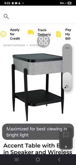 Accent Table with Built-in on Speakers and Wireless Charging