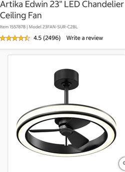 Artika Edwin 23" LED Chandelier Ceiling Fan