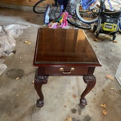 Dark Wood Table With Glass Top