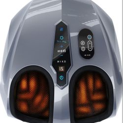 MIKO Foot Massager Machine - Deep Kneading, Shiatsu, Air Compression, and Heat Therapy - Plantar Fasciitis, Diabetics, Neuropathy, Fits Up to Men Size