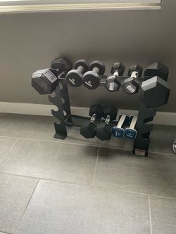 Dumbbell Weights and Stand