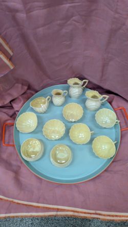 Vintage Belleek Neptune tea set. From Ireland 12 pieces