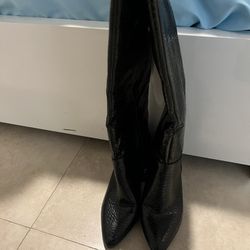 Black thigh high boots