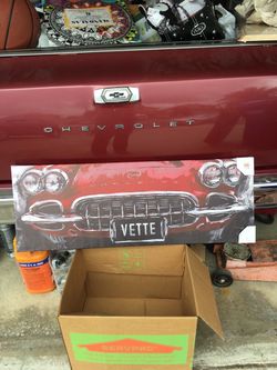 57 corvette picture on canvas