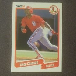 1990 Fleer Vince Coleman Saint Louis Cardinals St. #245 Baseball Card Vintage Collectible Sports MLB