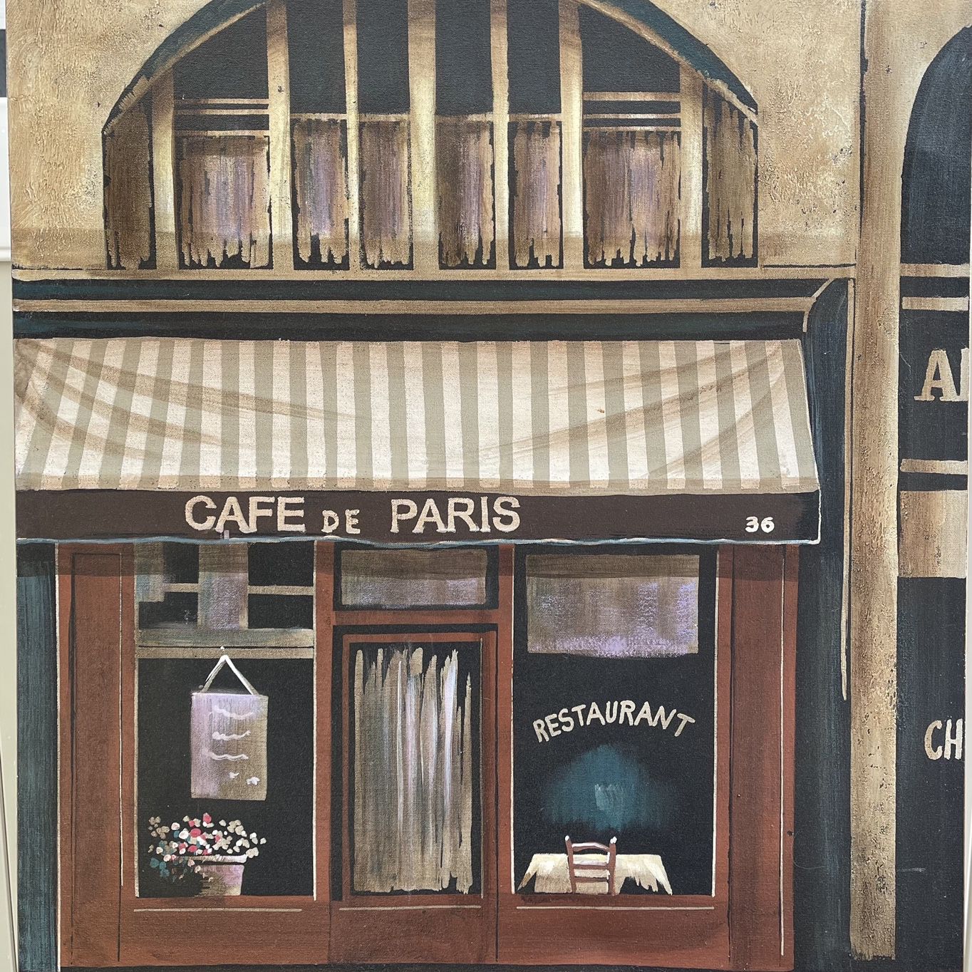 Parisian café painting