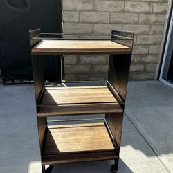 Rolling Cart Wood Steel