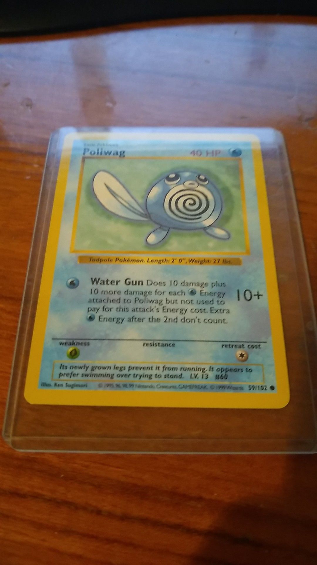 Basic Pokemon Poliwag Shadowless 59/102 Rare Card Mint