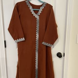 Brown And Grey Wool Salwar Kameez 