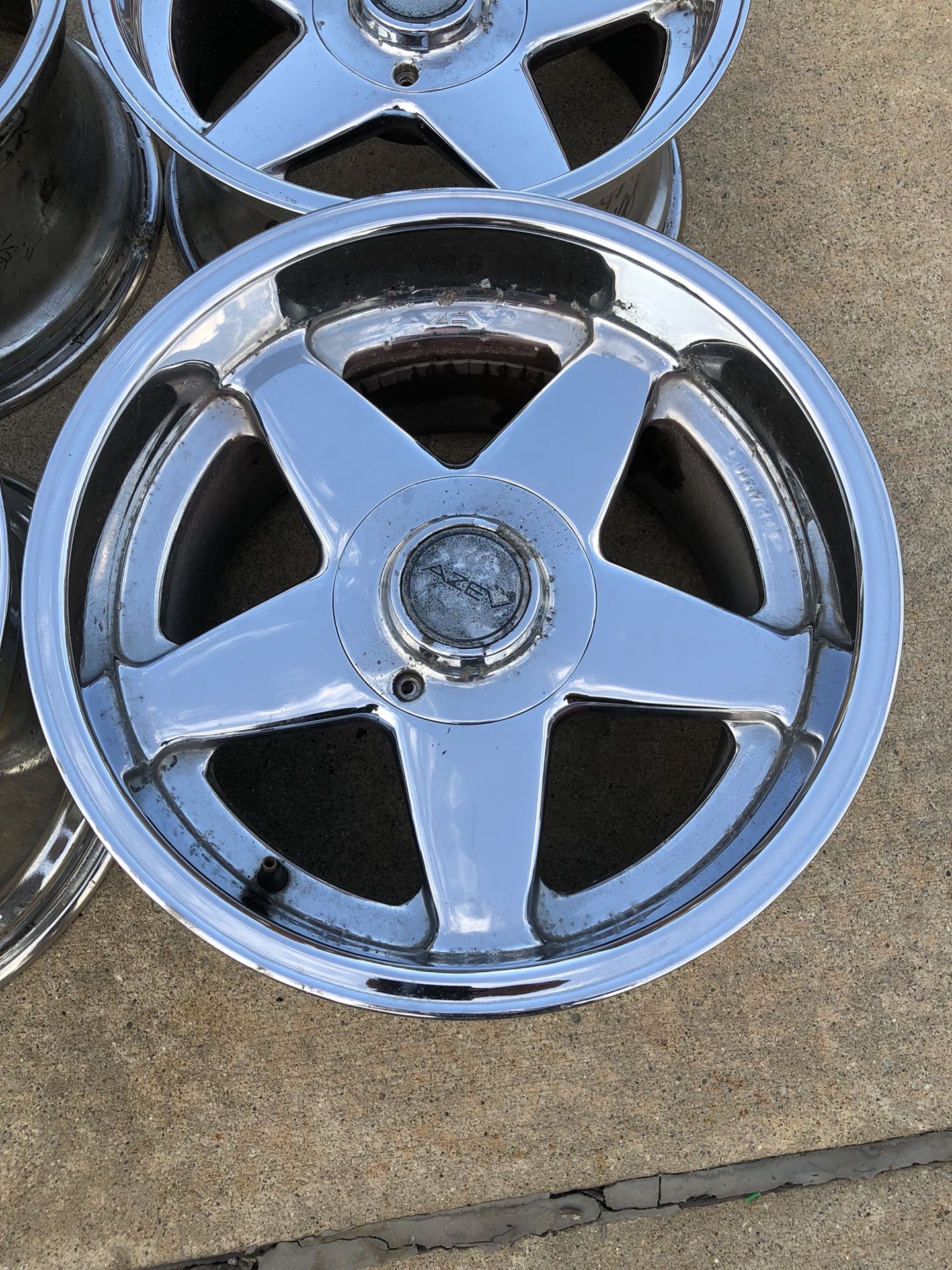 87-93 Fox Body Mustang 17” Chrome AZEV Star Wheels Rims Deep Dish ...