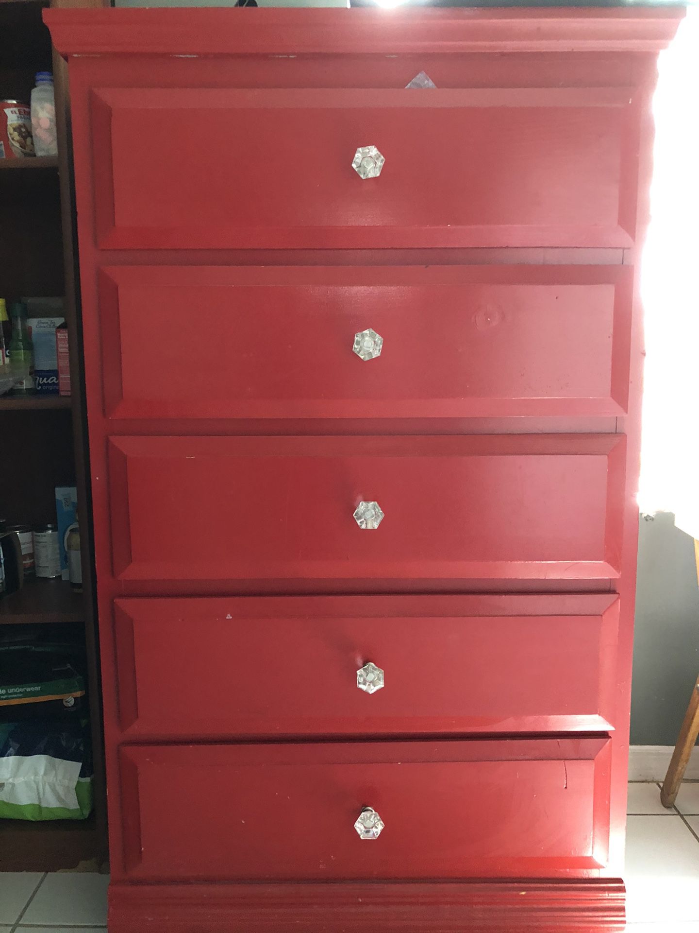 Tall Red Dresser
