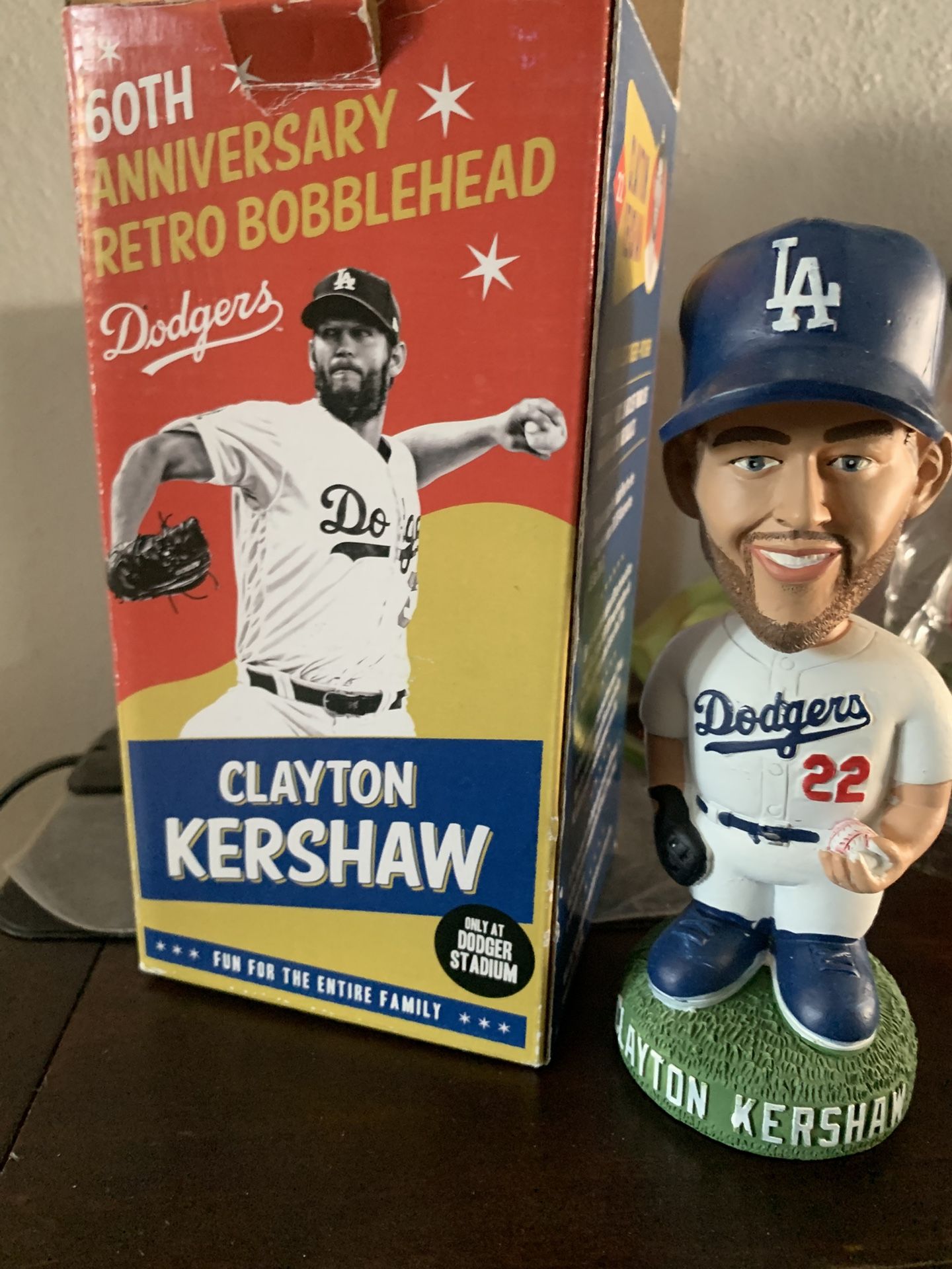 Clayton Kershaw Bubblehead 60th Anniversary