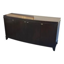 Crate And Barrel Portland Sideboard Buffet Table Custom Glass Top