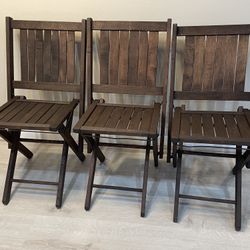 3 Vintage Simmons Company Antique Wooden Slats Folding Chair Made In USA Kenosha Wisconsin Rare Find 